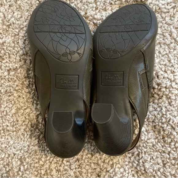 Abella Celia Sandal True Comfort Gray Open Toe Strap Back Heeled Mule 6M - Picture 5 of 6